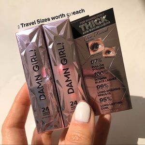 NIB 2pc Too Faced DAMN Girl Travel Size Mascaras
